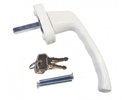 Ручка для пластиковых окон с кнопкой и ключом Antey 40 мм белая