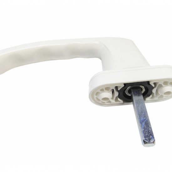 Ручка для пластиковых окон с кнопкой и ключом Antey 40 мм белая: фото