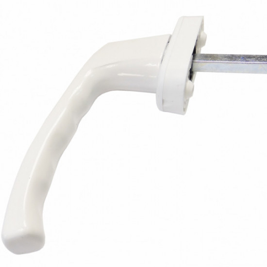 Ручка для пластиковых окон с кнопкой и ключом Antey 40 мм белая: фото