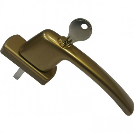 Ручка оконная с ключом и замком Maco Harmony, 35 мм, бронза: фото
