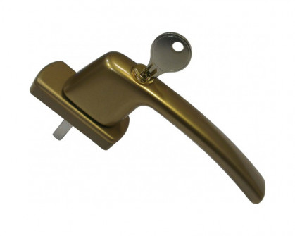 Ручка оконная с ключом и замком Maco Harmony, 35 мм, бронза