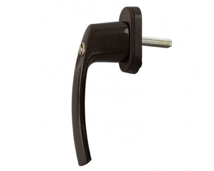 Ручка оконная с ключом и кнопкой Pluton, 35 мм, цвет коричневый